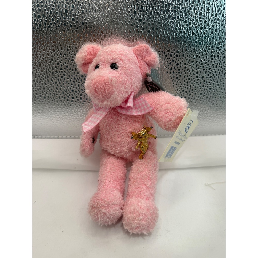 Princess Soft Toys Lil Paulie Pig‎ Plush Stuffed Pink Bow Angel Pin Adorable